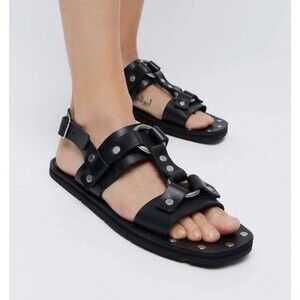 Re/Done 70’s Tire Tread Black Women’s Sandals Size 5M US New in Box